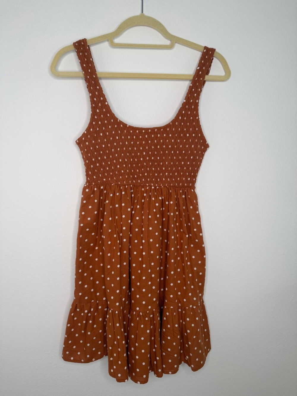ASOS Rust Orange Polka Dot Mini Dress